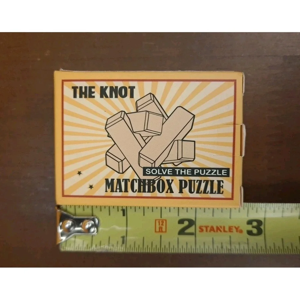 NIB The Knot Matchbox Puzzle Game 6 Pieces With‎ Solution Inside - 2 1/2